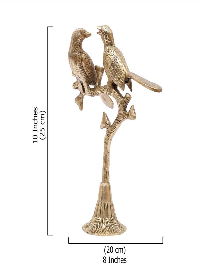 Two Moustaches Brass Love Birds on Tree Showpiece, Showpiece for Home Decor, Brass Artifacts for Home Decor, Antique White, Pack of 1 - Image 5
